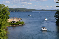 Weirs Beach, NH - Beach and Endicott Rock Monument